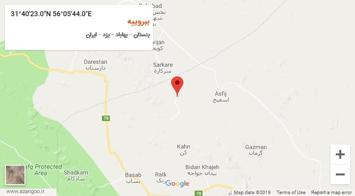 روستای ببروییه بر روی نقشه