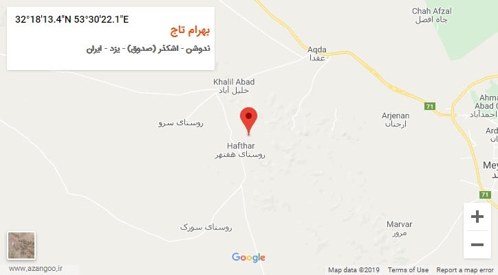 روستای بهرام تاج بر روی نقشه