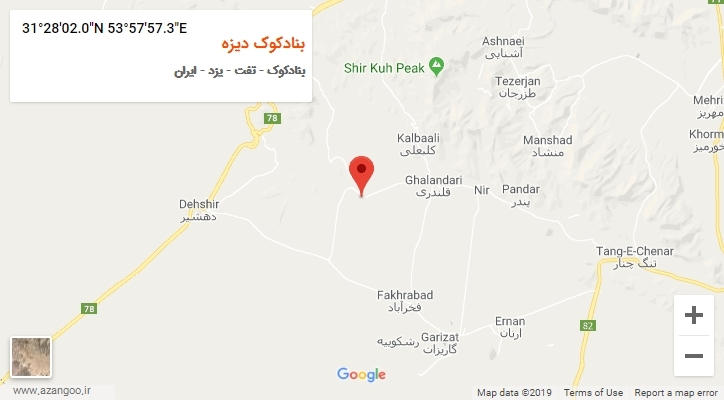 روستای بنادکوک دیزه بر روی نقشه