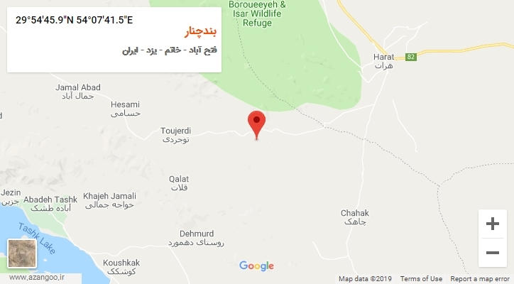 روستای بندچنار بر روی نقشه