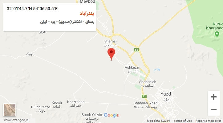 روستای بندرآباد بر روی نقشه