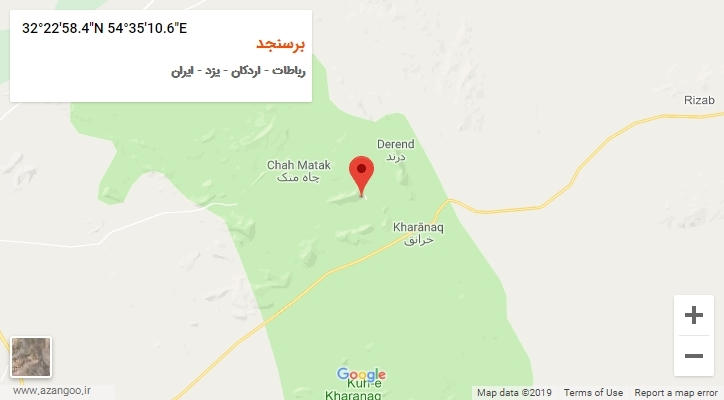 روستای برسنجد بر روی نقشه