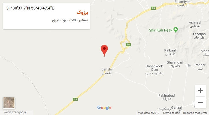 روستای برزوک بر روی نقشه