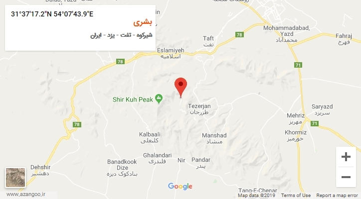 روستای بشری بر روی نقشه