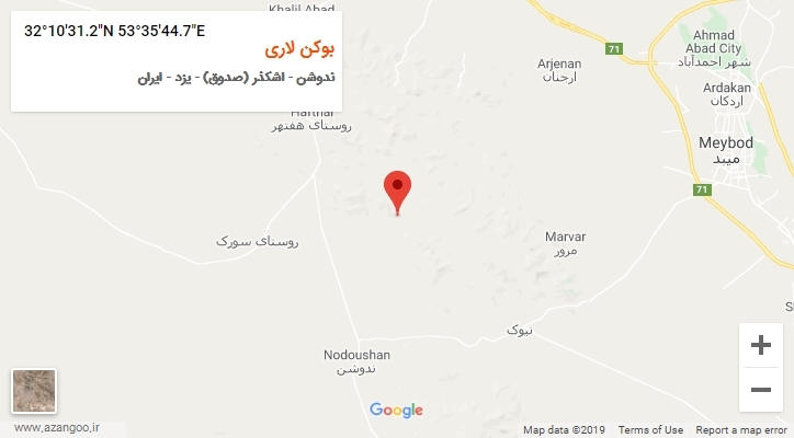 روستای بوکن لاری بر روی نقشه