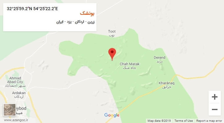 روستای بونشک بر روی نقشه