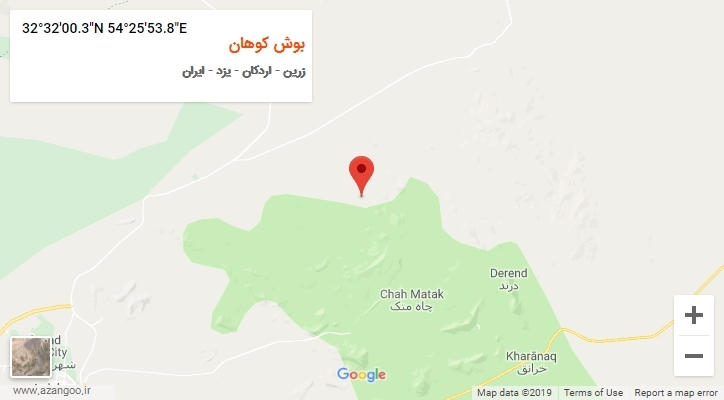 روستای بوش کوهان بر روی نقشه