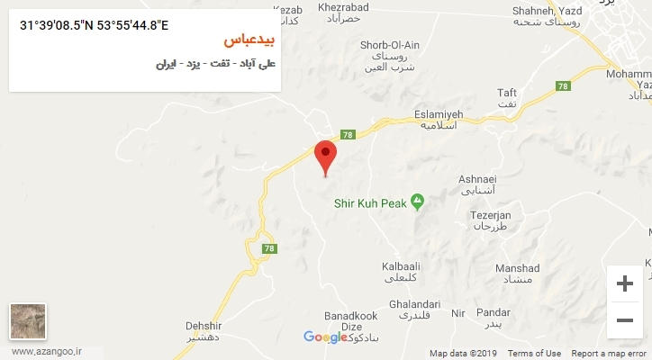 روستای بیدعباس بر روی نقشه
