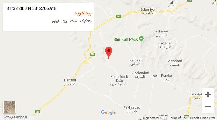 روستای بیداخوید بر روی نقشه