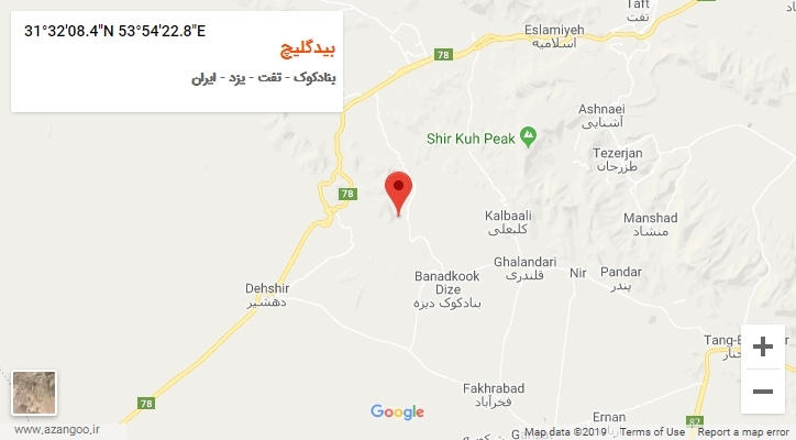 روستای بیدگلیچ بر روی نقشه