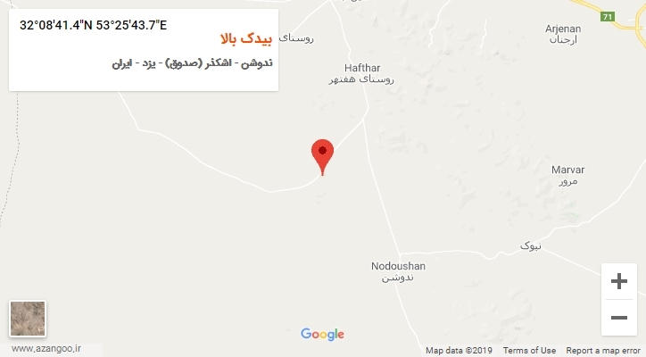 روستای بیدک بالا بر روی نقشه