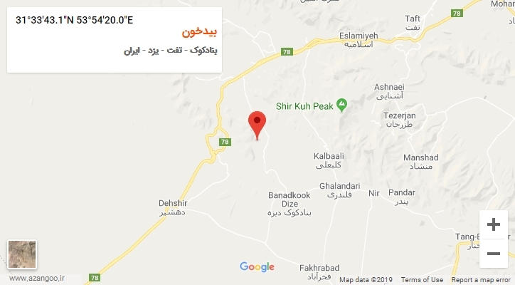 روستای بیدخون بر روی نقشه