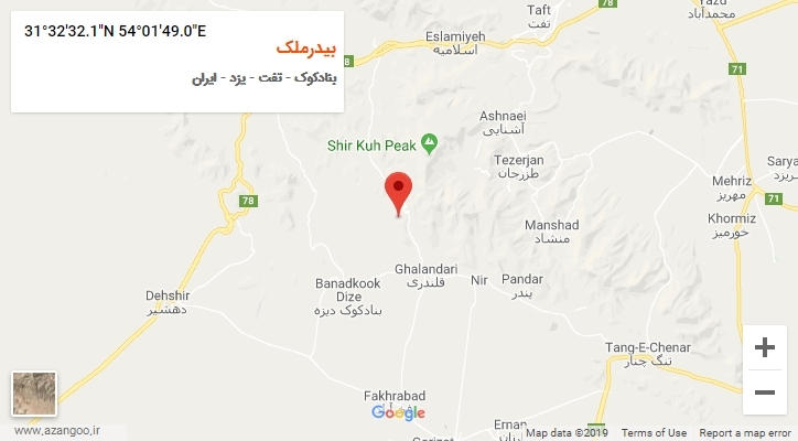 روستای بیدرملک بر روی نقشه