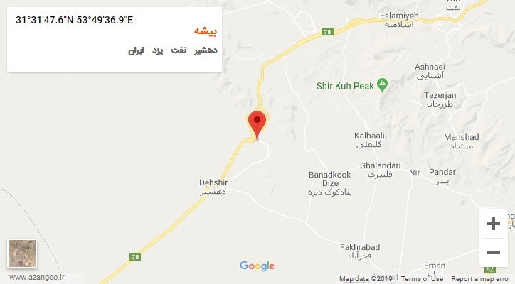 روستای بیشه بر روی نقشه