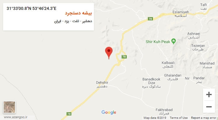 روستای بیشه دستجرد بر روی نقشه