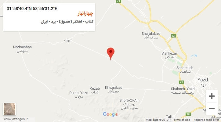 روستای چهارانبار بر روی نقشه