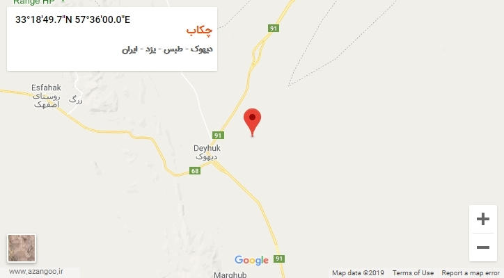 روستای چکاب بر روی نقشه