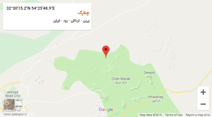 روستای چنارک بر روی نقشه