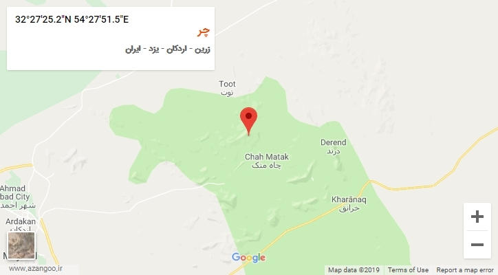 روستای چر بر روی نقشه