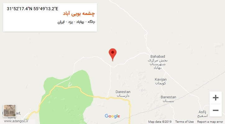 روستای چشمه بویی آباد بر روی نقشه