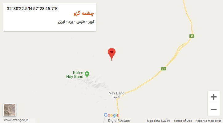روستای چشمه گزو بر روی نقشه