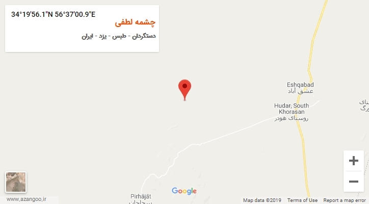 روستای چشمه لطفی بر روی نقشه