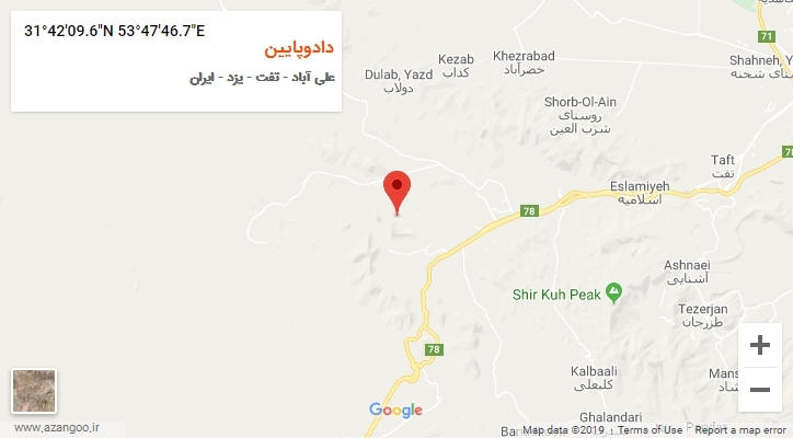 روستای دادوپایین بر روی نقشه