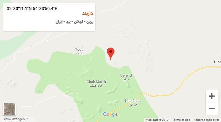 روستای داربند بر روی نقشه