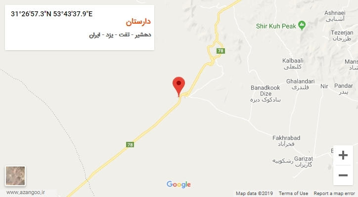 روستای دارستان بر روی نقشه