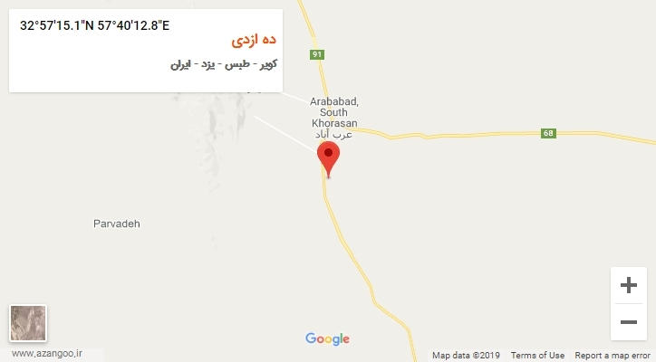 روستای ده ازدی بر روی نقشه