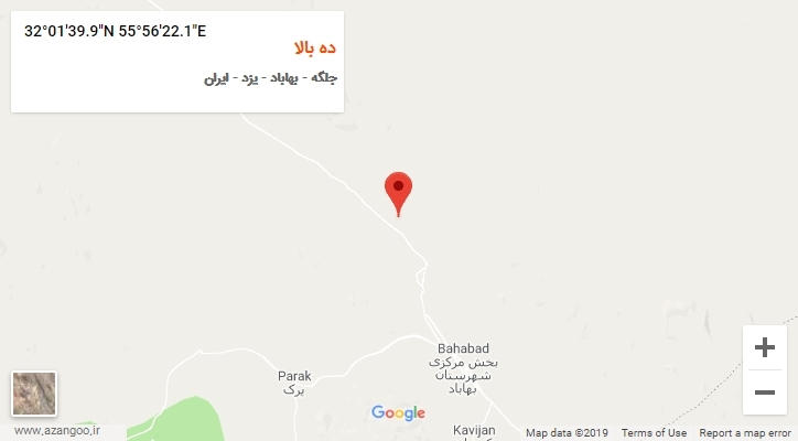 روستای ده بالا بر روی نقشه
