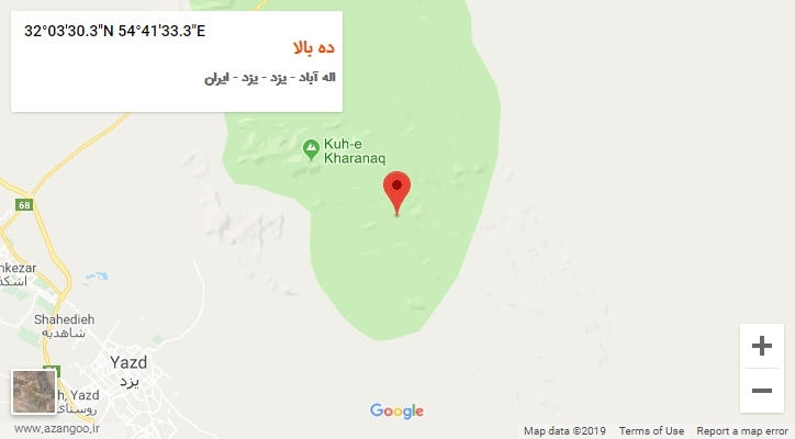 روستای ده بالا بر روی نقشه
