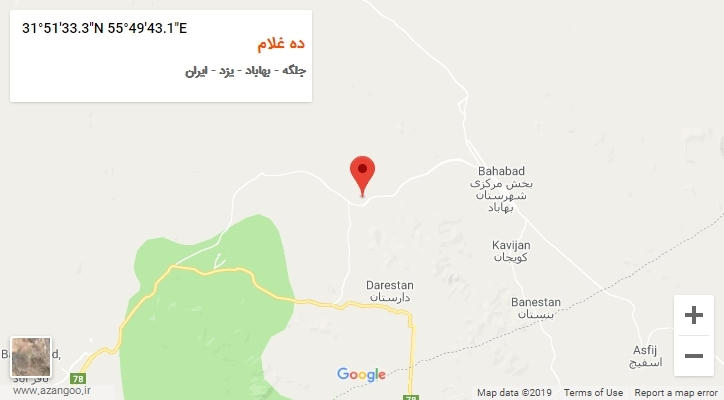 روستای ده غلام بر روی نقشه