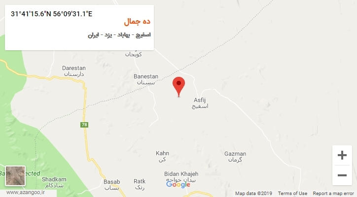 روستای ده جمال بر روی نقشه