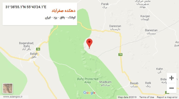 روستای دهکده صفرآباد بر روی نقشه