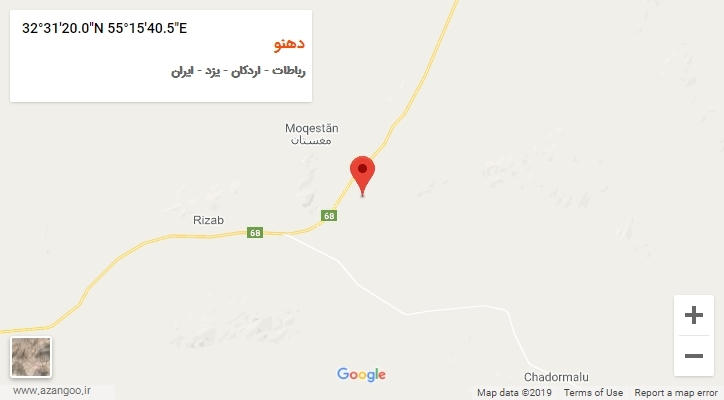 روستای دهنو بر روی نقشه