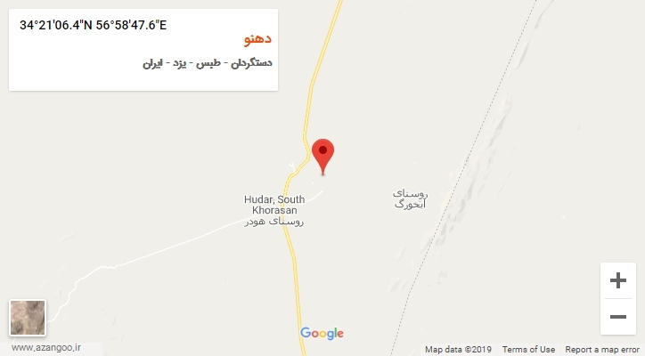 روستای دهنو بر روی نقشه