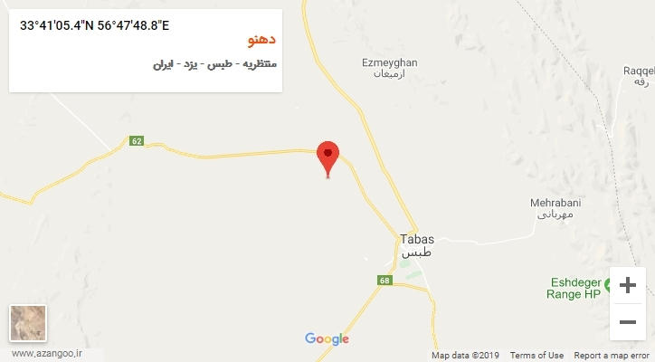 روستای دهنو بر روی نقشه