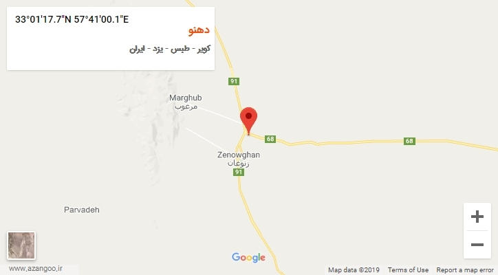 روستای دهنو بر روی نقشه