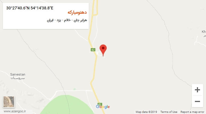 روستای دهنومبارکه بر روی نقشه