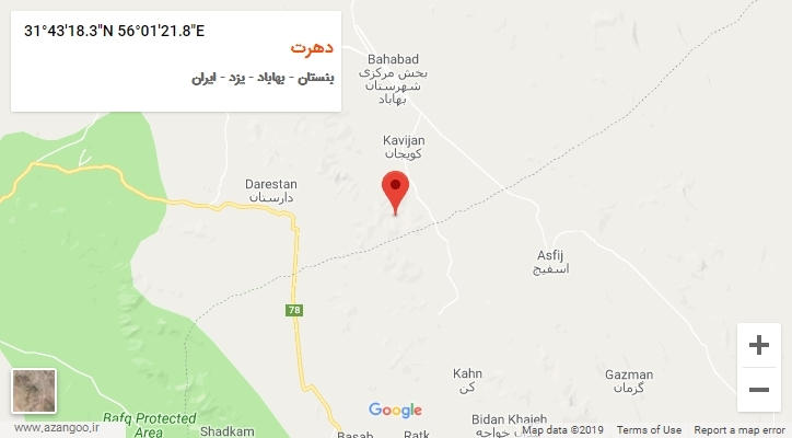 روستای دهرت بر روی نقشه