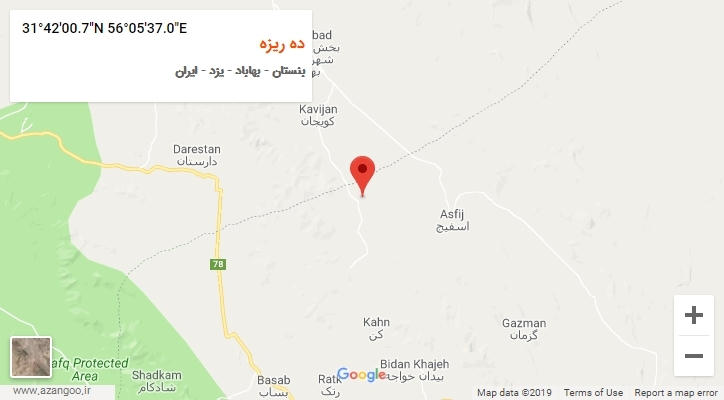 روستای ده ریزه بر روی نقشه