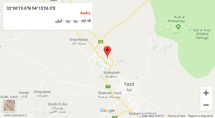 روستای دخمه بر روی نقشه
