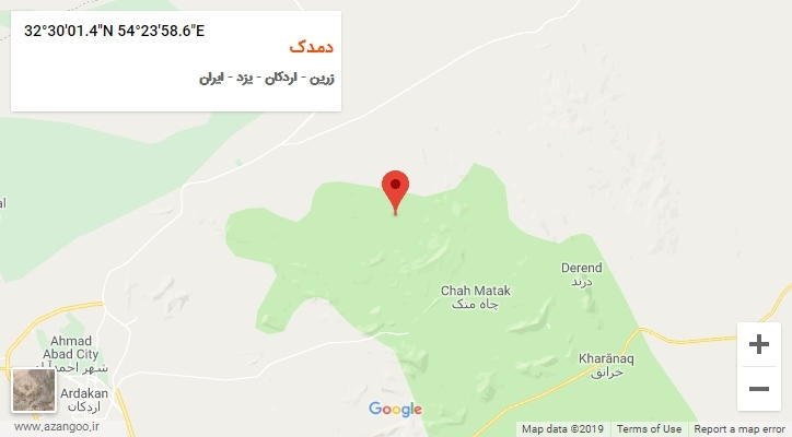 روستای دمدک بر روی نقشه