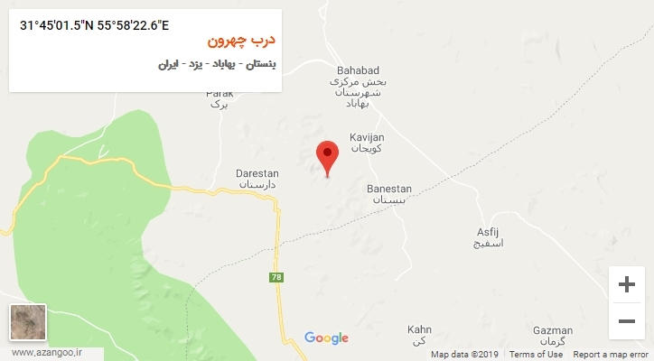 روستای درب چهرون بر روی نقشه