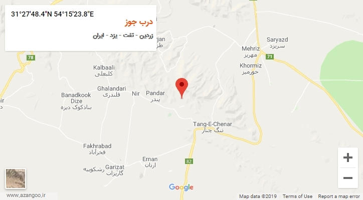 روستای درب جوز بر روی نقشه