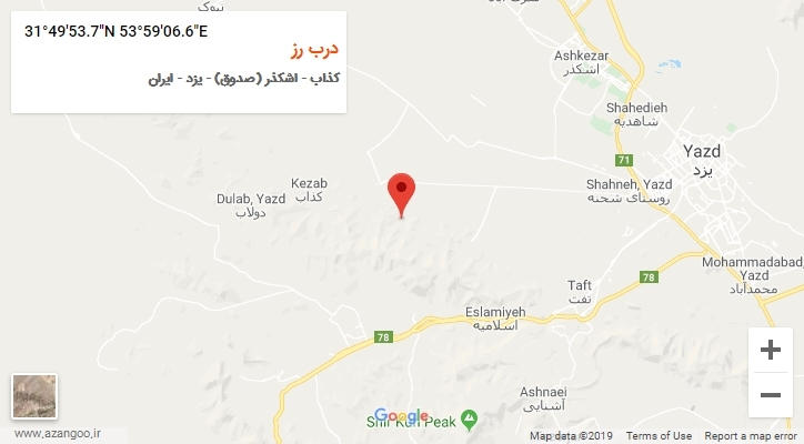 روستای درب رز بر روی نقشه