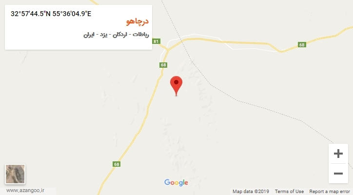 روستای درچاهو بر روی نقشه