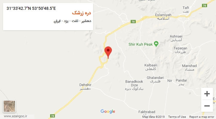 روستای دره زرشک بر روی نقشه