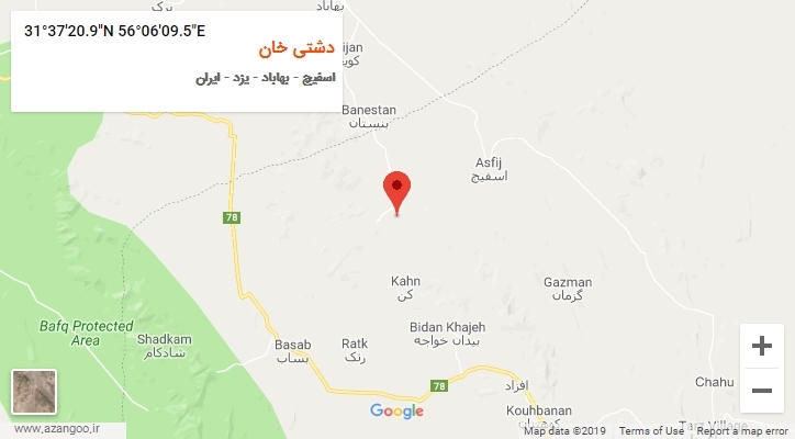 روستای دشتی خان بر روی نقشه